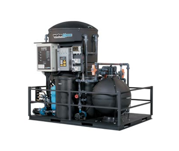 A vapor steam machine with a black tank that functions as a water purification system.