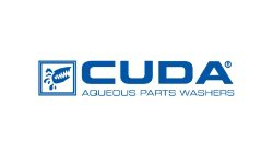 A blue and white logo of the cuda company.