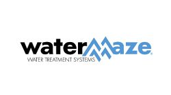 A logo of water maze, the company that is selling water treatment systems.