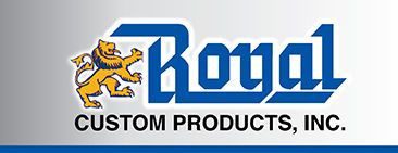 A logo of royal custom products